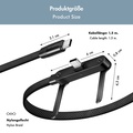 USB-C-kabel med inbyggt stativ Flätad 240W Svart