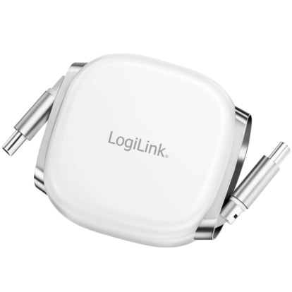 USB-C-kabel Utdragbar 60W 1m Vit