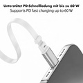 USB-C-kabel Utdragbar 60W 1m Vit