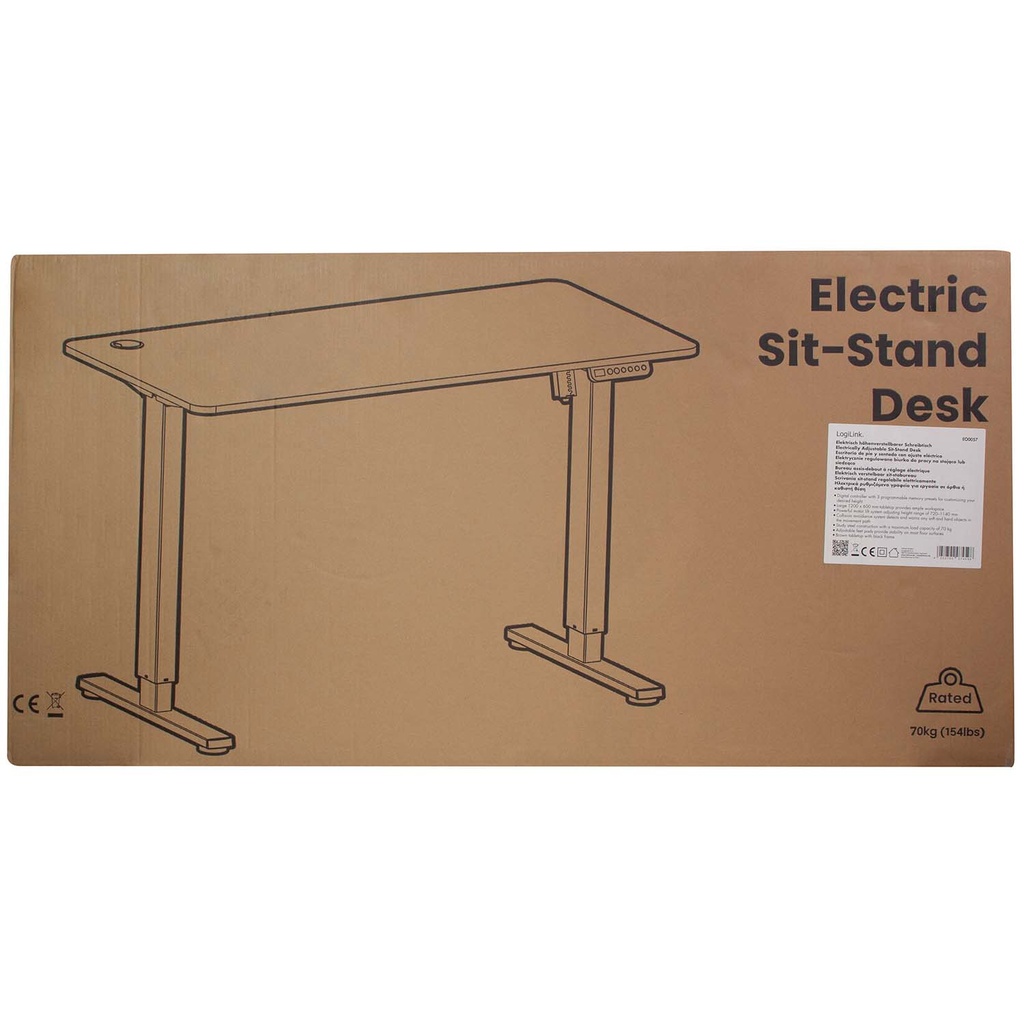 Elektriskt höj-/sänkbart skrivbord Svart/Brun