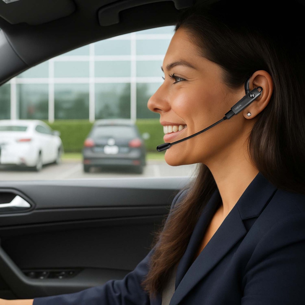 Headset Trådlöst Mono avtagbar mic Svart
