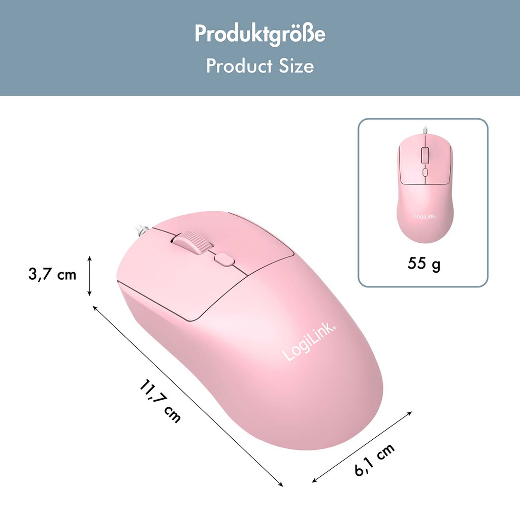 Mus Kids USB-A Optisk Rosa