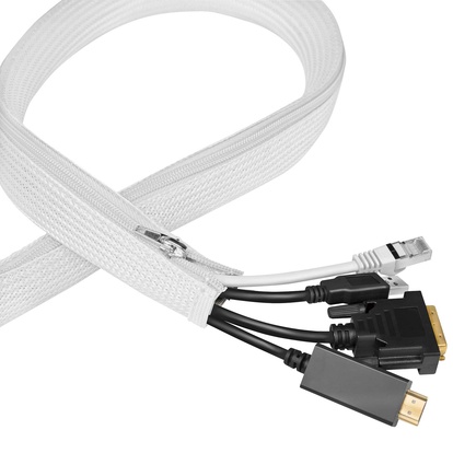 Kabelstrumpa med dragkedja Ø50mm 2m Vit