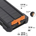PowerBank 10.000 mAh 20W PD Solcell Svart 
