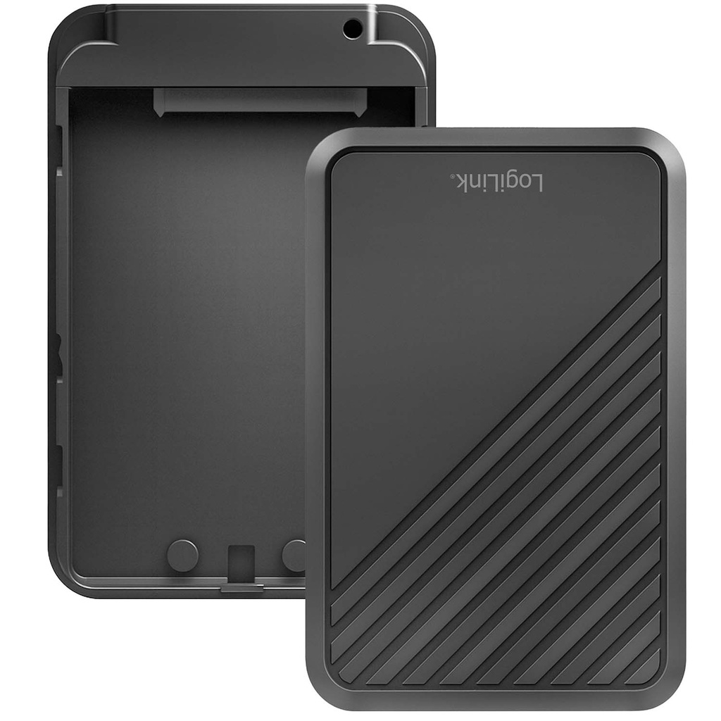 Hårddiskkabinett 2,5" SATA USB-C 5 Gbit/s Skruvfri design Svart