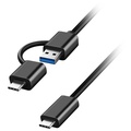 Hårddiskkabinett 2,5" SATA USB-C 5 Gbit/s Skruvfri design Svart