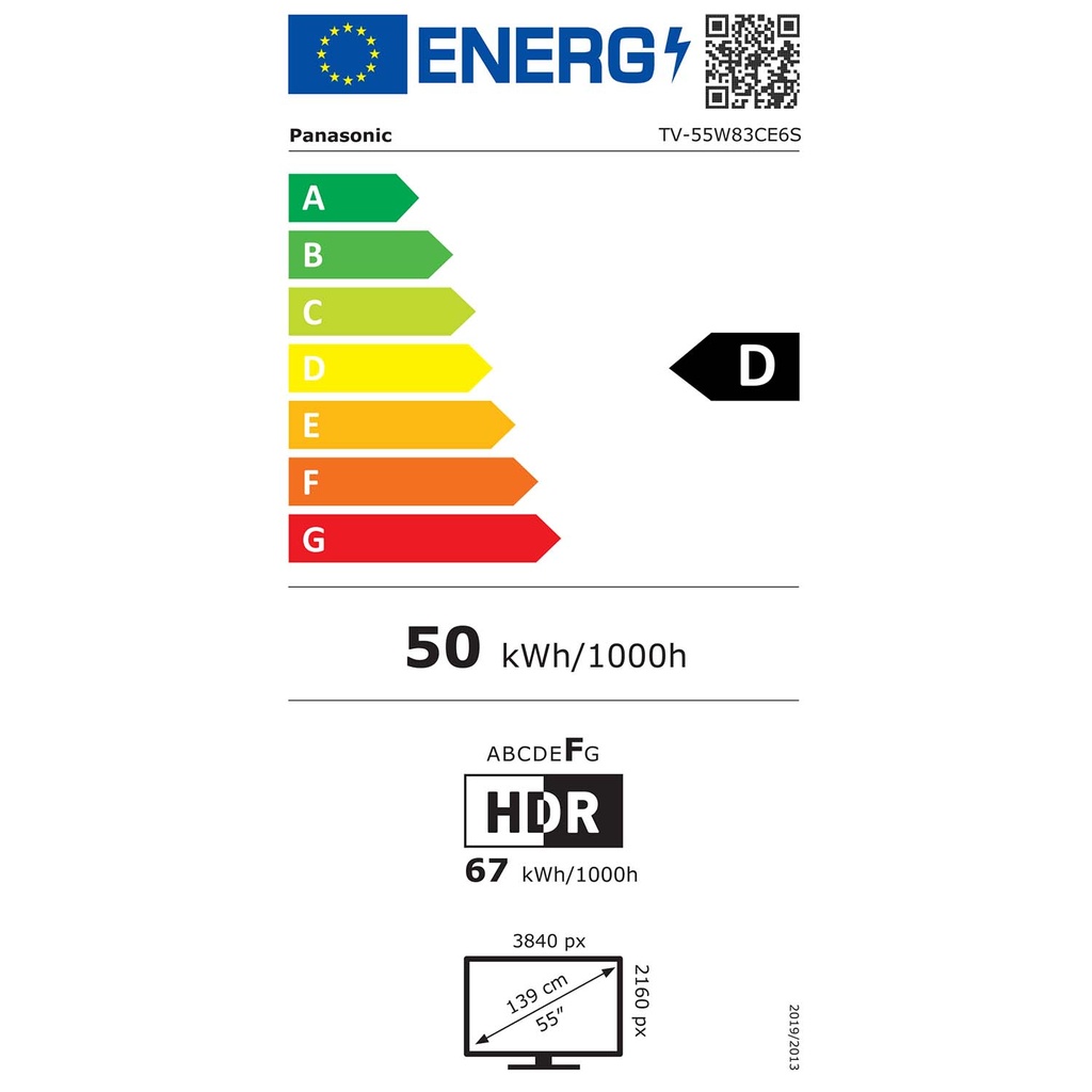 TV 55" 4K Vivid QLED+ Fire TV TV-55W83CE6S Black
