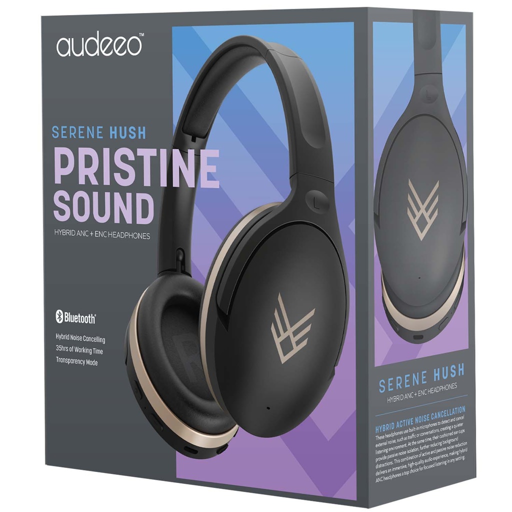 Hörlurar Over-Ear Hybrid ANC ENC Serenehush Svart