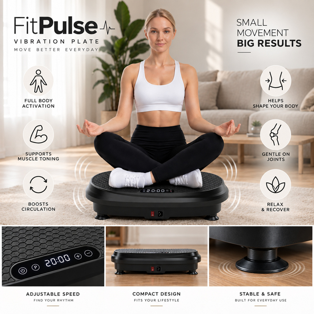 FitPulse Vibrationsplatta med träningsband