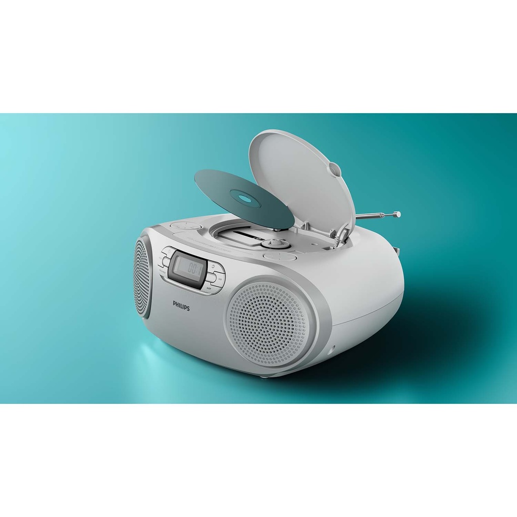 Boombox CD FM-radio USB Bluetooth Silver