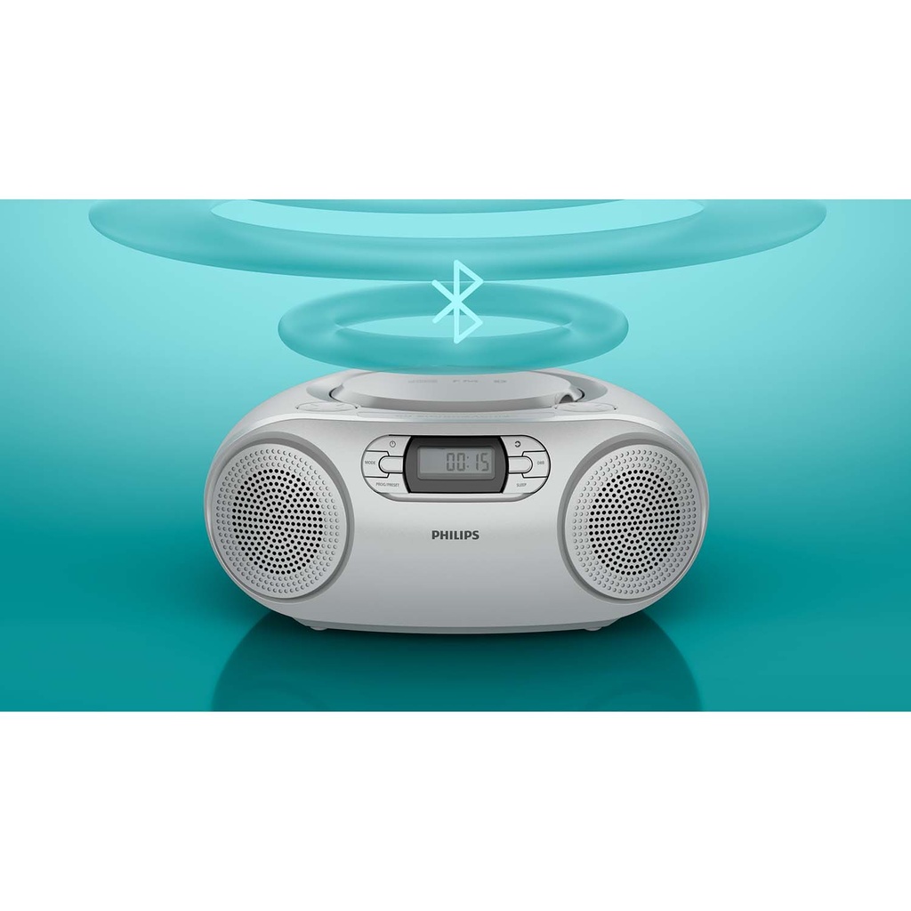 Boombox CD FM-radio USB Bluetooth Silver