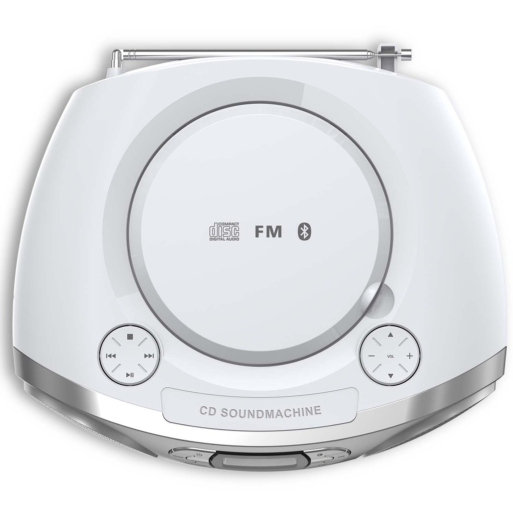Boombox CD FM-radio USB Bluetooth Silver