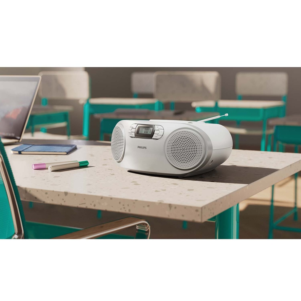 Boombox CD FM-radio USB Bluetooth Silver