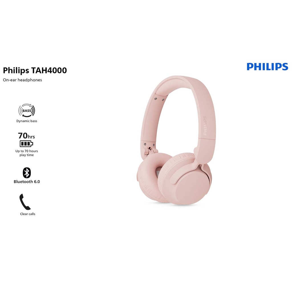 Hörlurar On-Ear Bluetooth 70h speltid Rosa