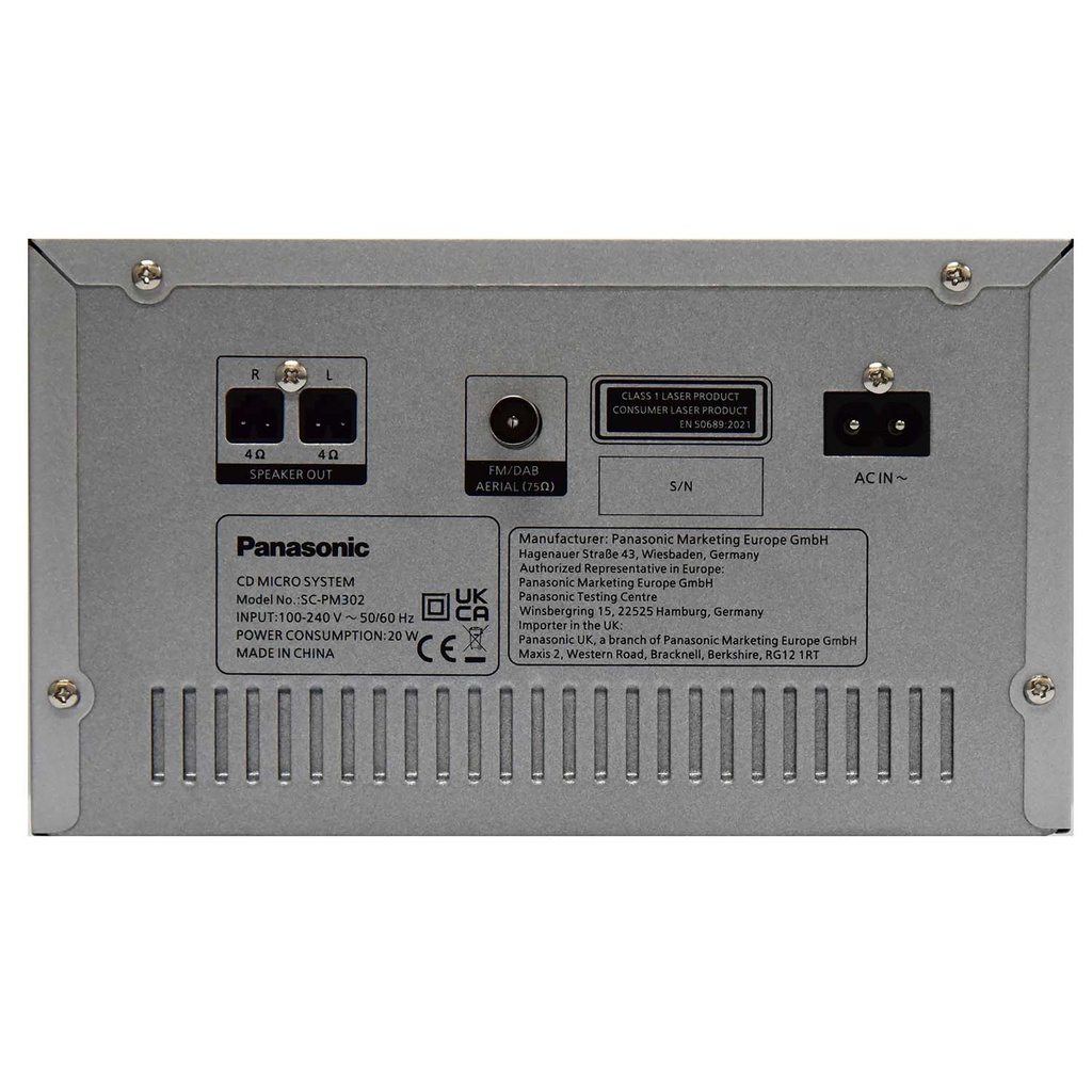 Stereo-system Mikro-format Radio/CD/Bluetooth/USB SC-PM302E-S Silver