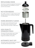 Perkolator Design Svart stål 10kp
