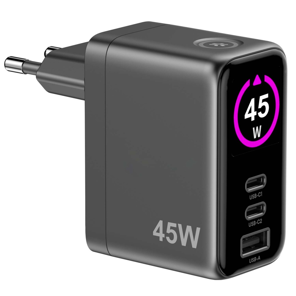 Laddare 45W PD/QC med display