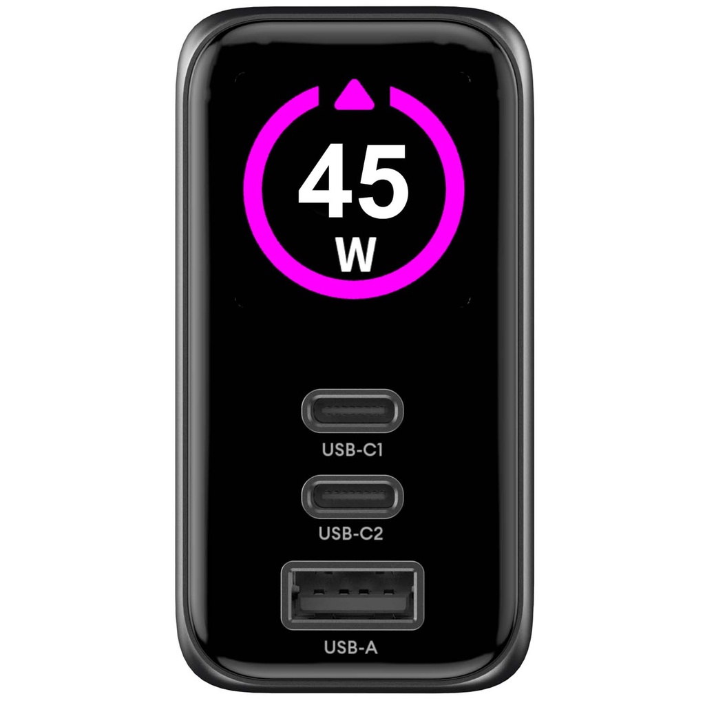 Laddare 45W PD/QC med display