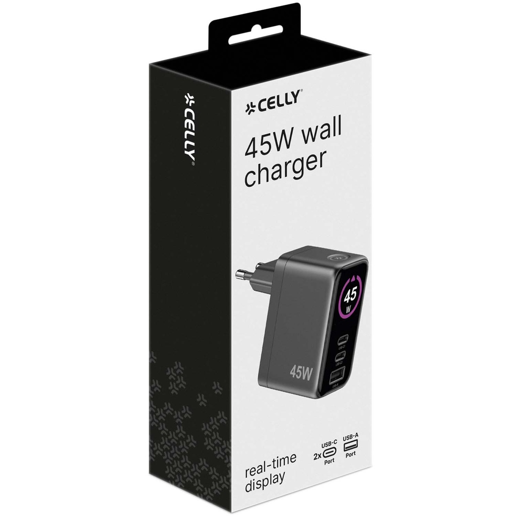 Laddare 45W PD/QC med display