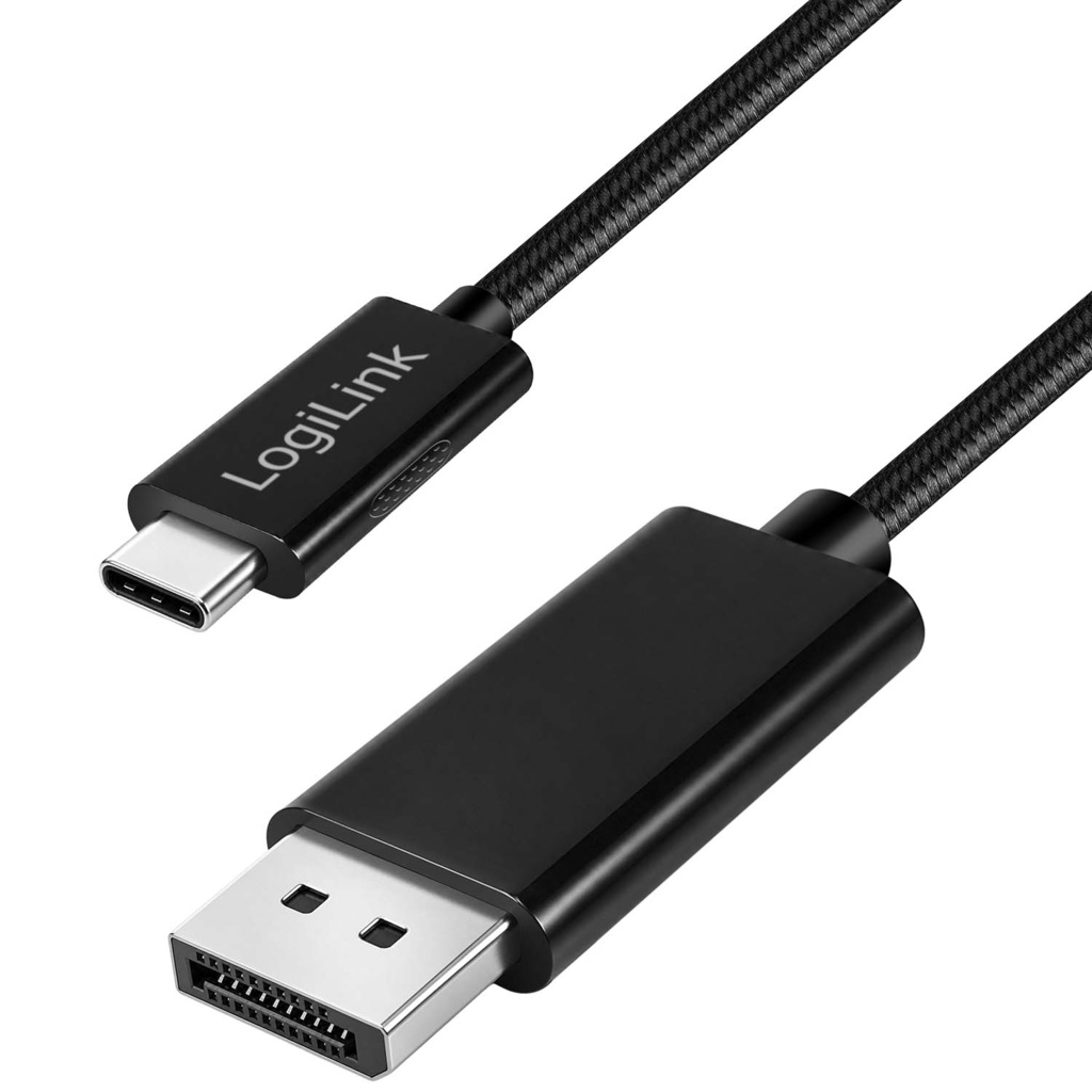 USB-C - DisplayPort 1.4-kabel Flätad 8K/60Hz Dubbelriktad 3m Svart