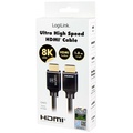 HDMI-kabel HDMI 2.1 8K/60Hz 4K/120Hz 48 Gbps Flätad 1m Svart