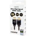 HDMI-kabel HDMI 2.1 8K/60Hz 4K/120Hz 48 Gbps Flätad 2m Svart