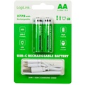 Laddningsbara AA-batterier med USB-C 2-pack