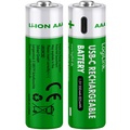 Laddningsbara AAA-batterier med USB-C 2-pack