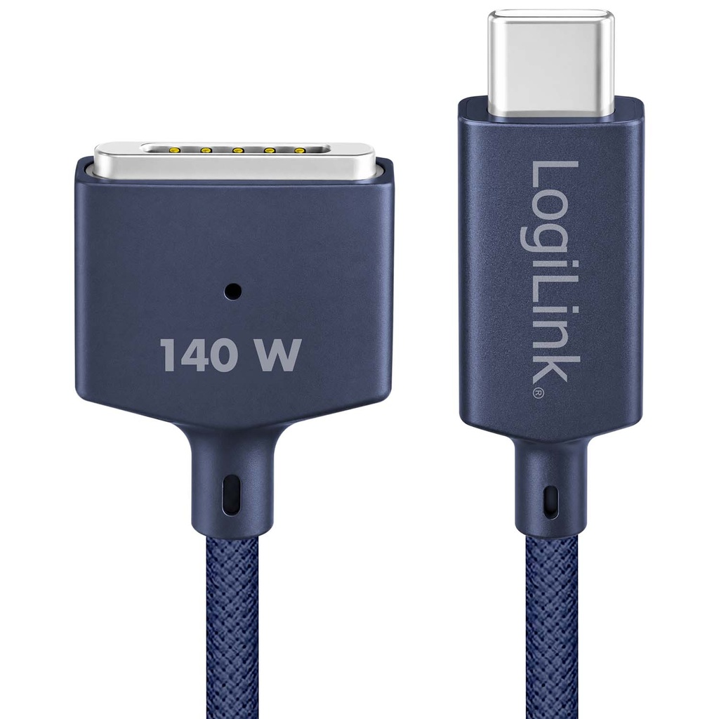 Magnetisk laddkabel USB-C 140 W PD 3.1 Kompatibel med MagSafe 3, 2 m Grå