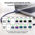 Magnetisk laddkabel USB-C 140 W PD 3.1 Kompatibel med MagSafe 3, 2 m Grå