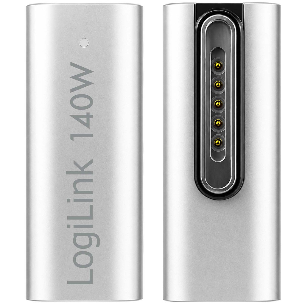 Magnetisk adapter USB-C 140 W PD 3.1 Vinklad Kompatibel med MagSafe 3 Silver