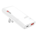 Reseladdare EU-US-UK USB-A/USB-C PD 65W Ojordad Klip Slim Multihead