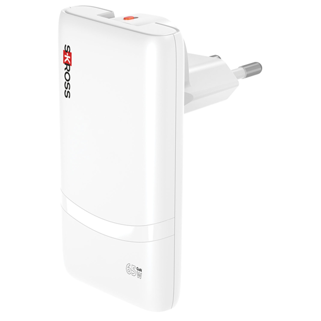 Reseladdare EU-US-UK USB-A/USB-C PD 65W Ojordad Klip Slim Multihead