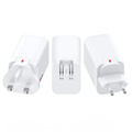 Reseladdare EU-US-UK USB-A/USB-C PD 45W Ojordad Klip Roll Multihead