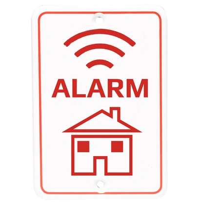 Larm-skylt att fästa på vägg