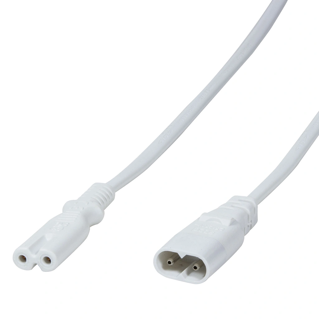 Apparatkabel förlängning C7 2m Vit