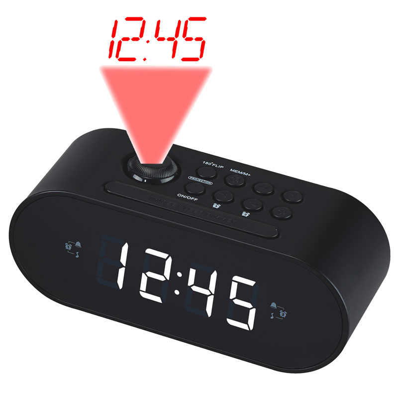Klockradio 180° Projektion Dubbla alarm CRP-717B