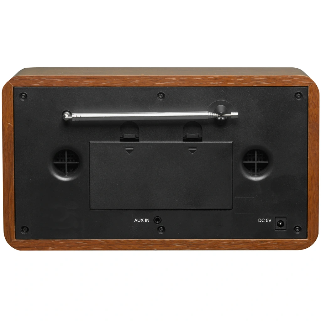 Radio FM DAB+ Klocka Bluetooth DAB-18 Trähölje