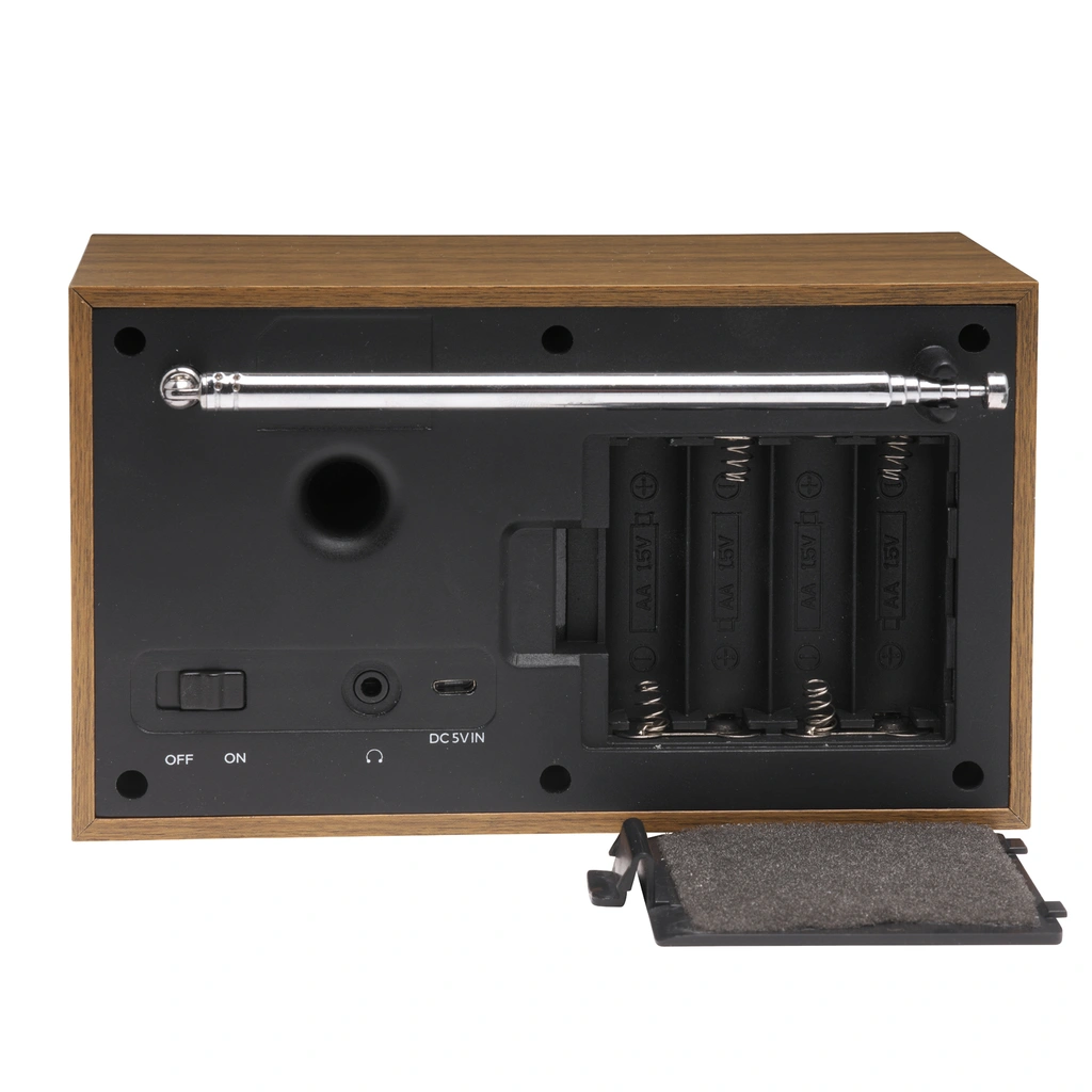 Radio FM DAB+ Klocka Alarm DAB-46DGR Trä/Grafitgrå