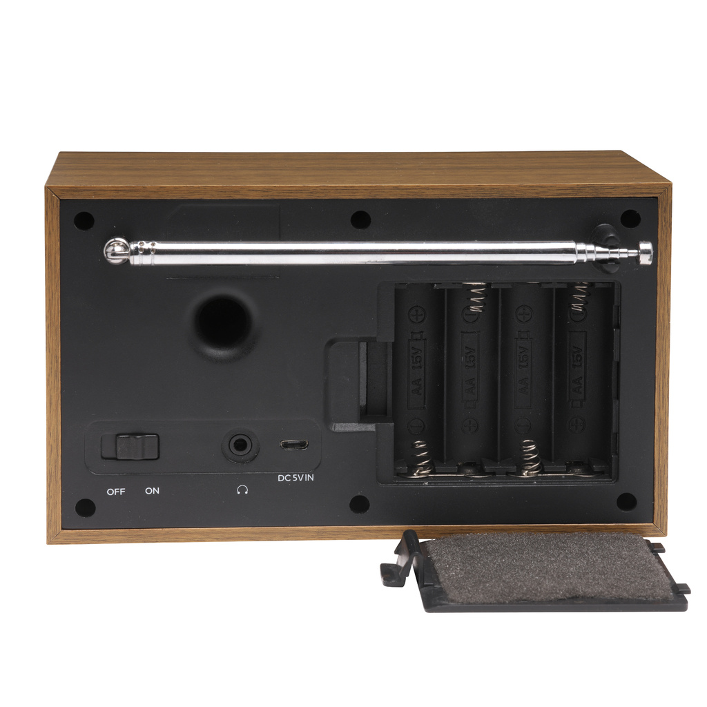 Radio DAB+/FM Klocka Alarm DAB-46W Trä/Vit