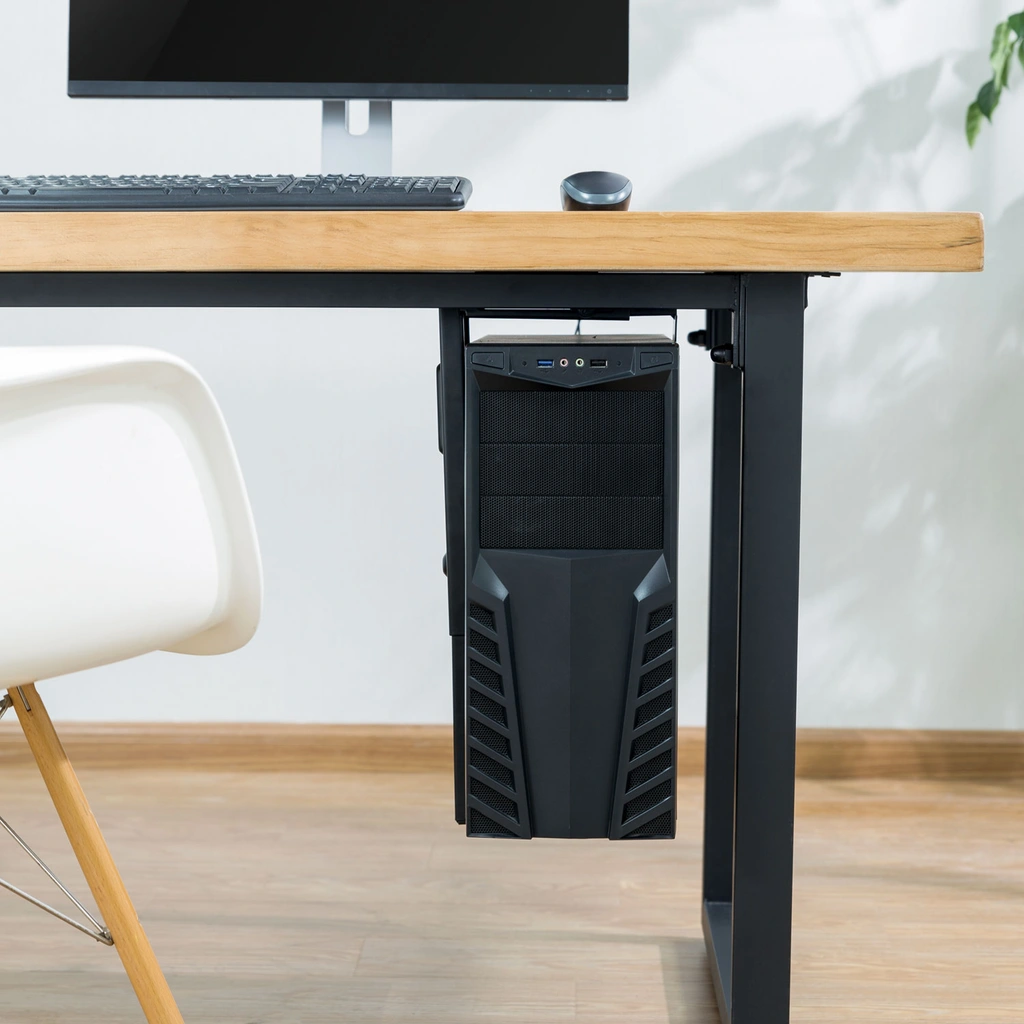Adjustable computer holder for desk/wall