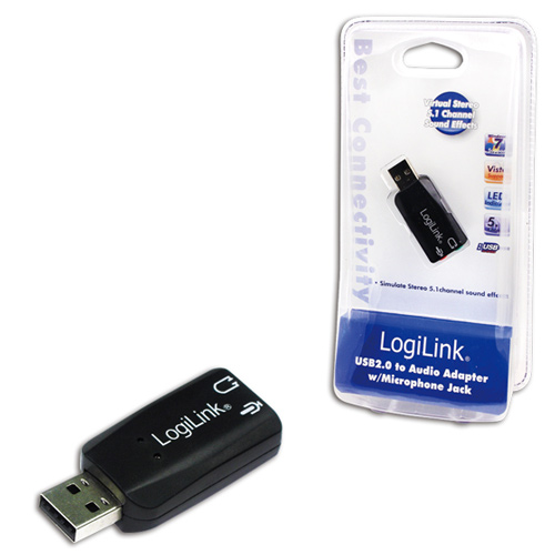 USB-ljudadapter 3.5 mm för hörlur & mic Virtuellt 5.1-ljud