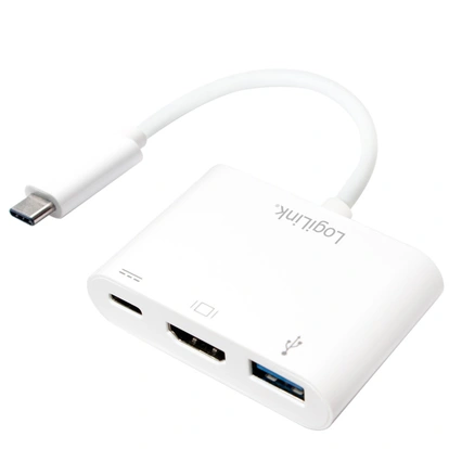 USB-C till HDMI + USB-C + USB Adapter