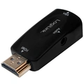 HDMI till VGA + 3,5mm-ljud Adapter Svart