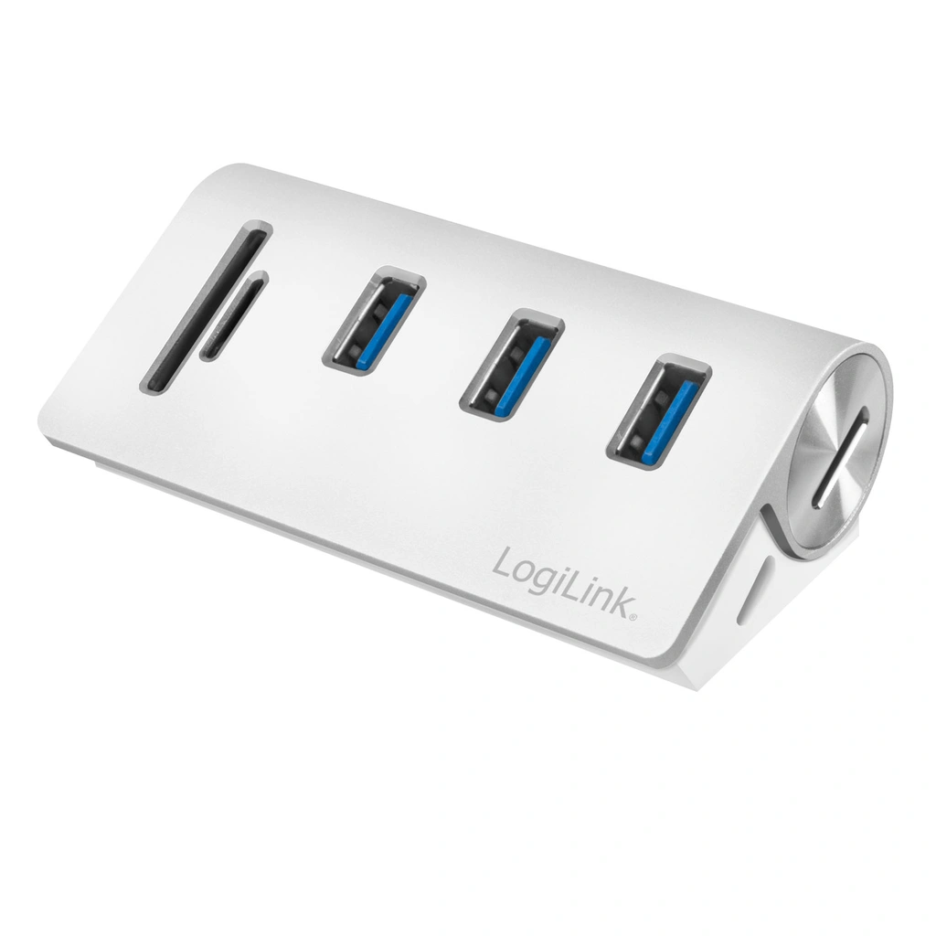USB3.0 3-port hub + minneskortsläsare