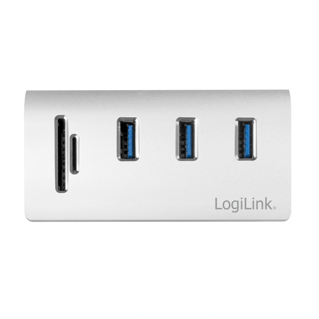 USB3.0 3-port hub + minneskortsläsare