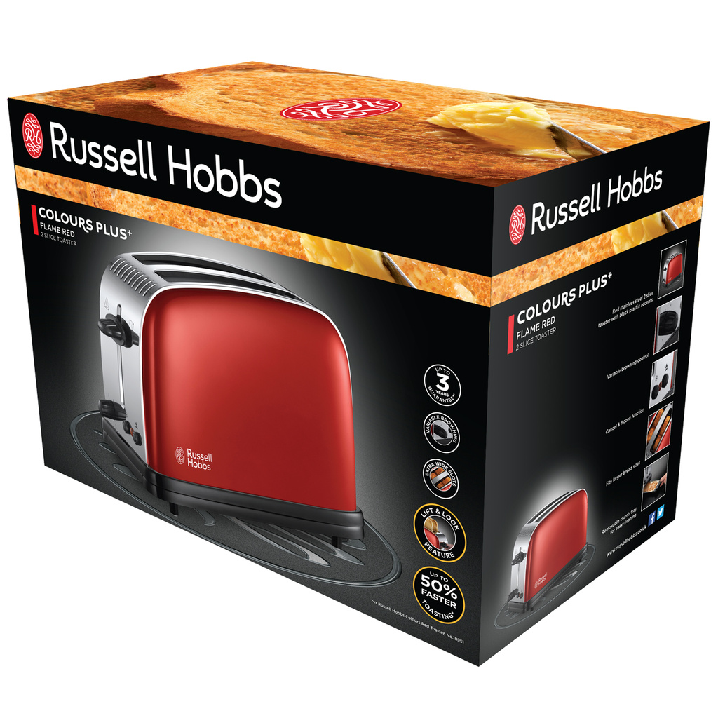 Colours Red 2 Slice Toaster