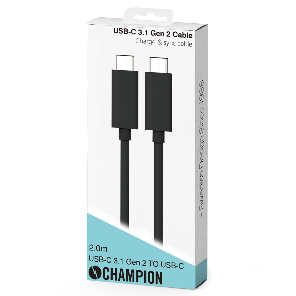 USB-C Kabel 2m 100W Svart
