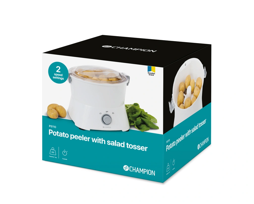 Potatisskalare 1kg m. Salladsslunga PS110 Vit