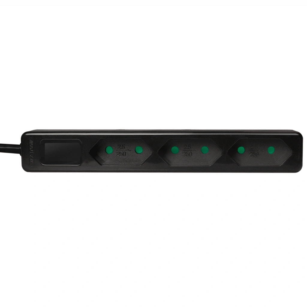 Grenuttag Slim Euro 3vägs 1,5m Svart